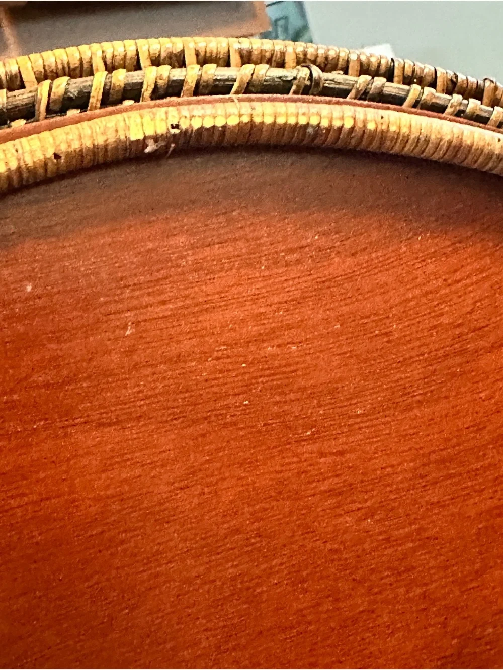 Vintage Pampered Chef Woven Selections Wicker Rattan 17” Round Serving Tray